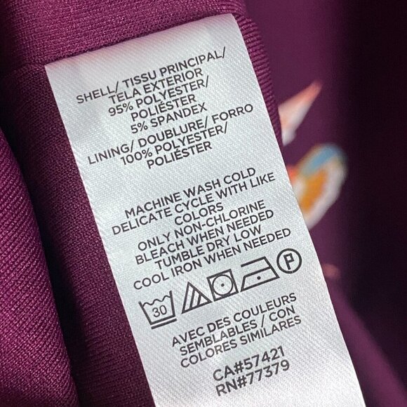 Ann Taylor Purple Floral Faux Wrap Dress Size M Sleeveless Tie Waist - Picture 5 of 11